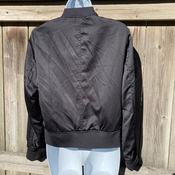 Embroidered Black Satin Jacket - Picture 9 of 12